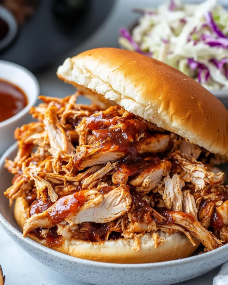 Homemade Slow Cooker BBQ Pulled Chicken Sandwiches photo