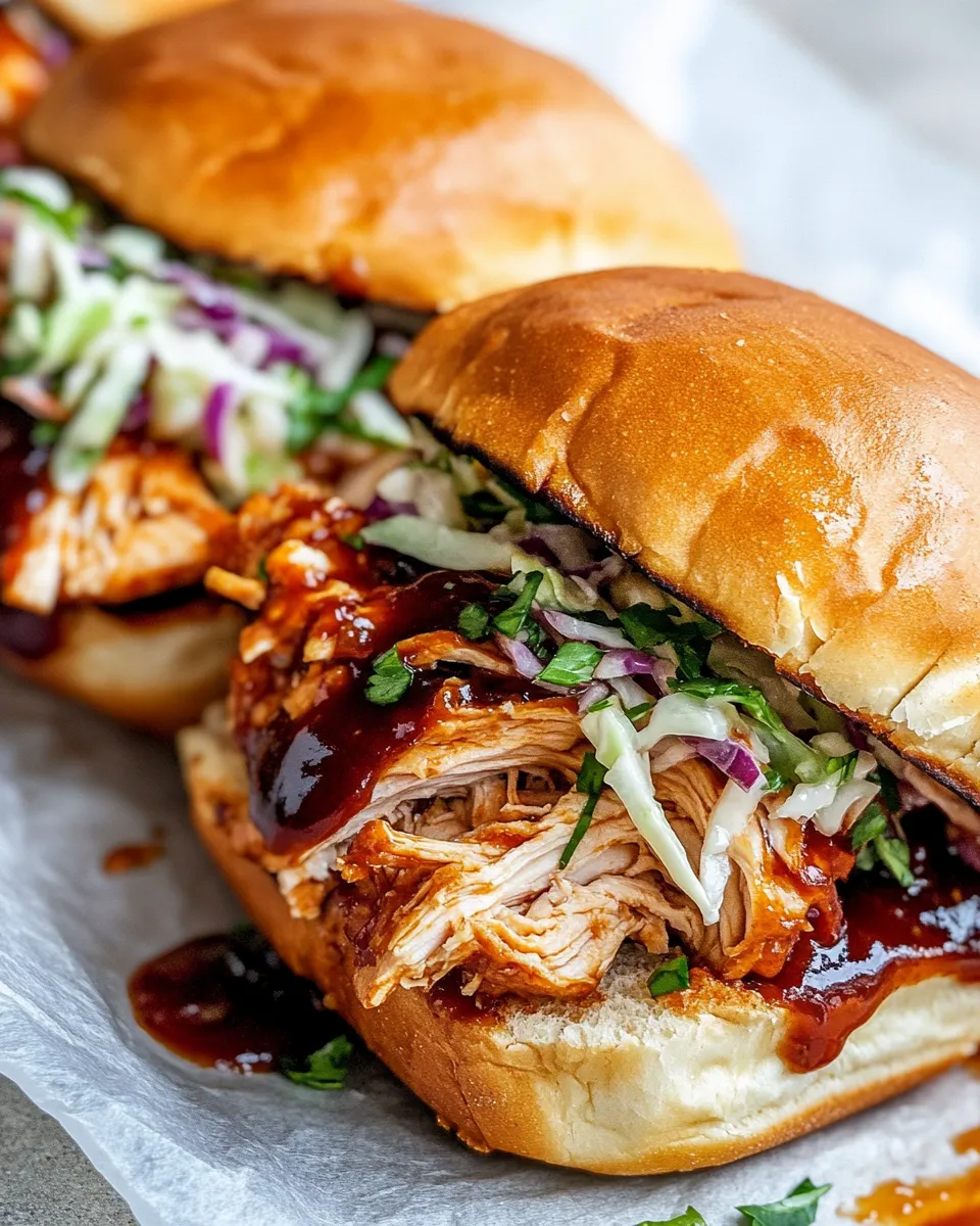 Delicious Slow Cooker BBQ Pulled Chicken Sandwiches dish photo