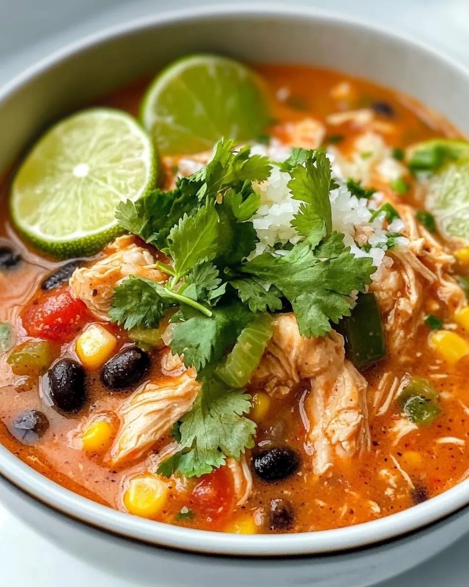 Homemade Slow Cooker Chicken Fajita Soup recipe photo