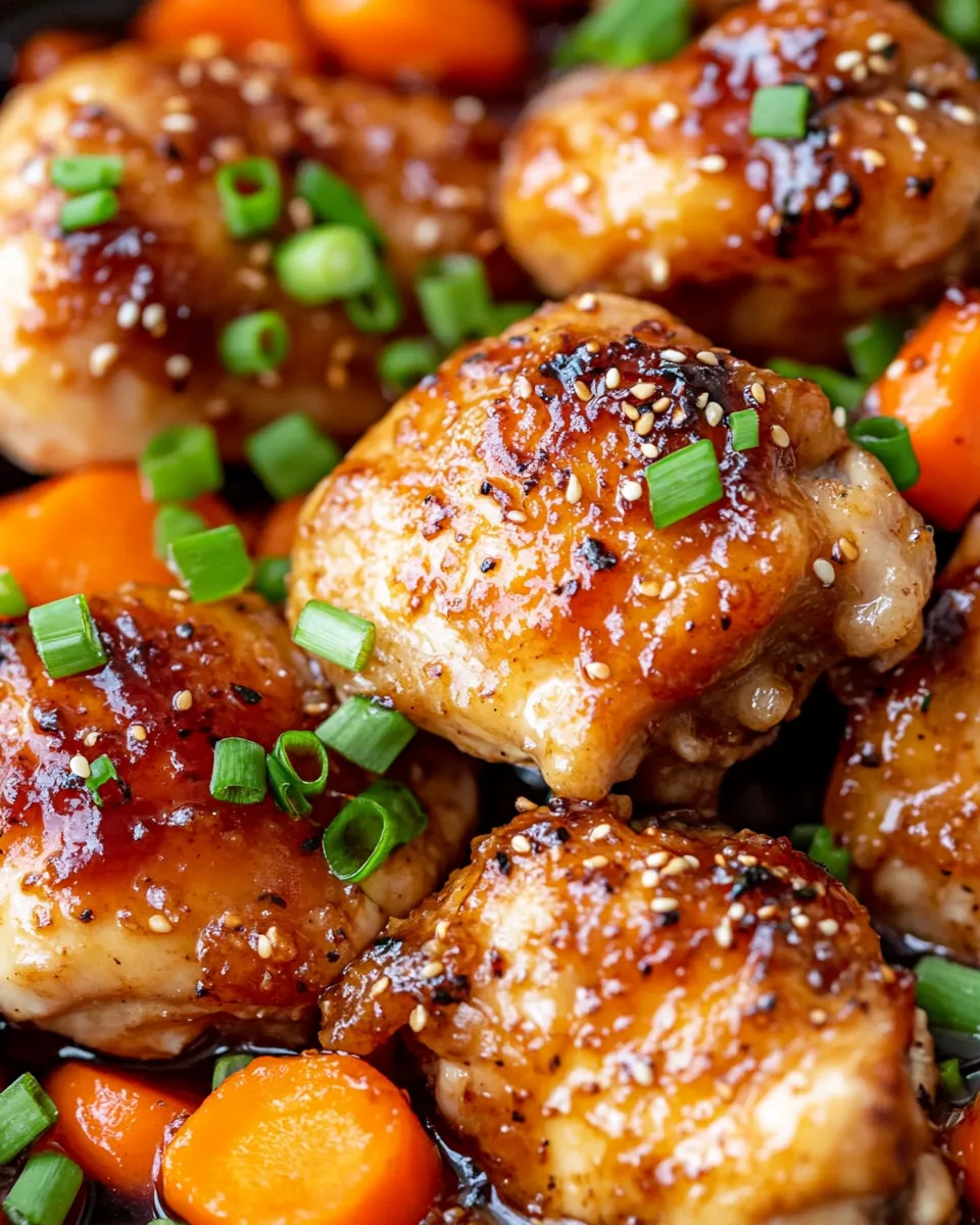 Delicious Slow Cooker Honey Garlic Chicken & Carrots plate image