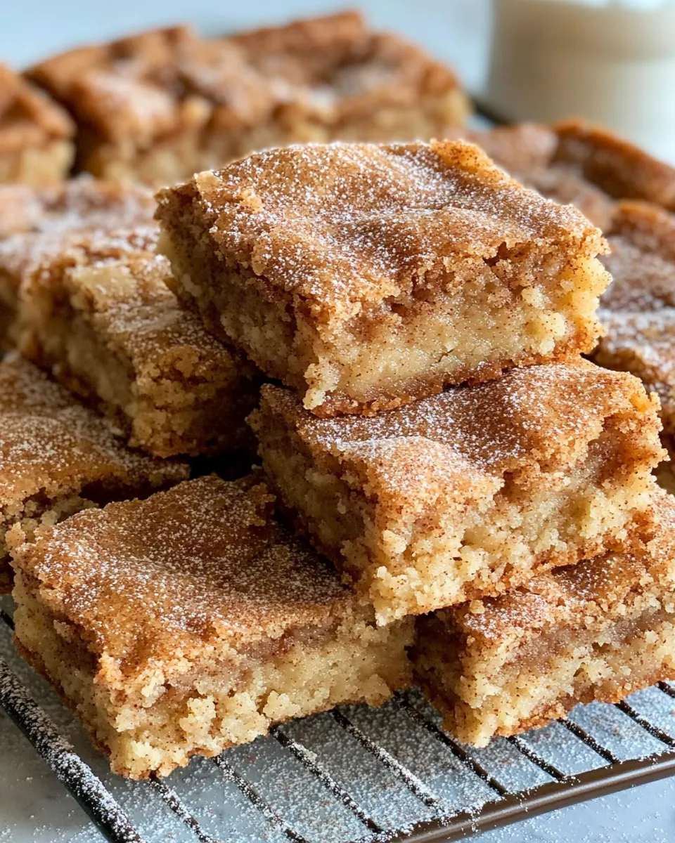 Easy Snickerdoodle Blondies (Super Soft) food shot