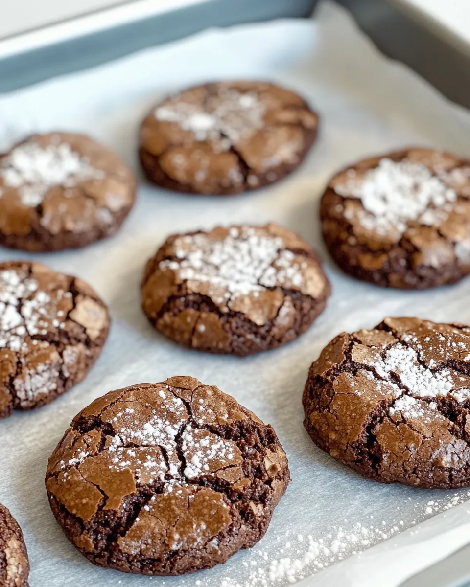 Easy Soft Chocolate Crinkle Cookies (Holiday) food shot