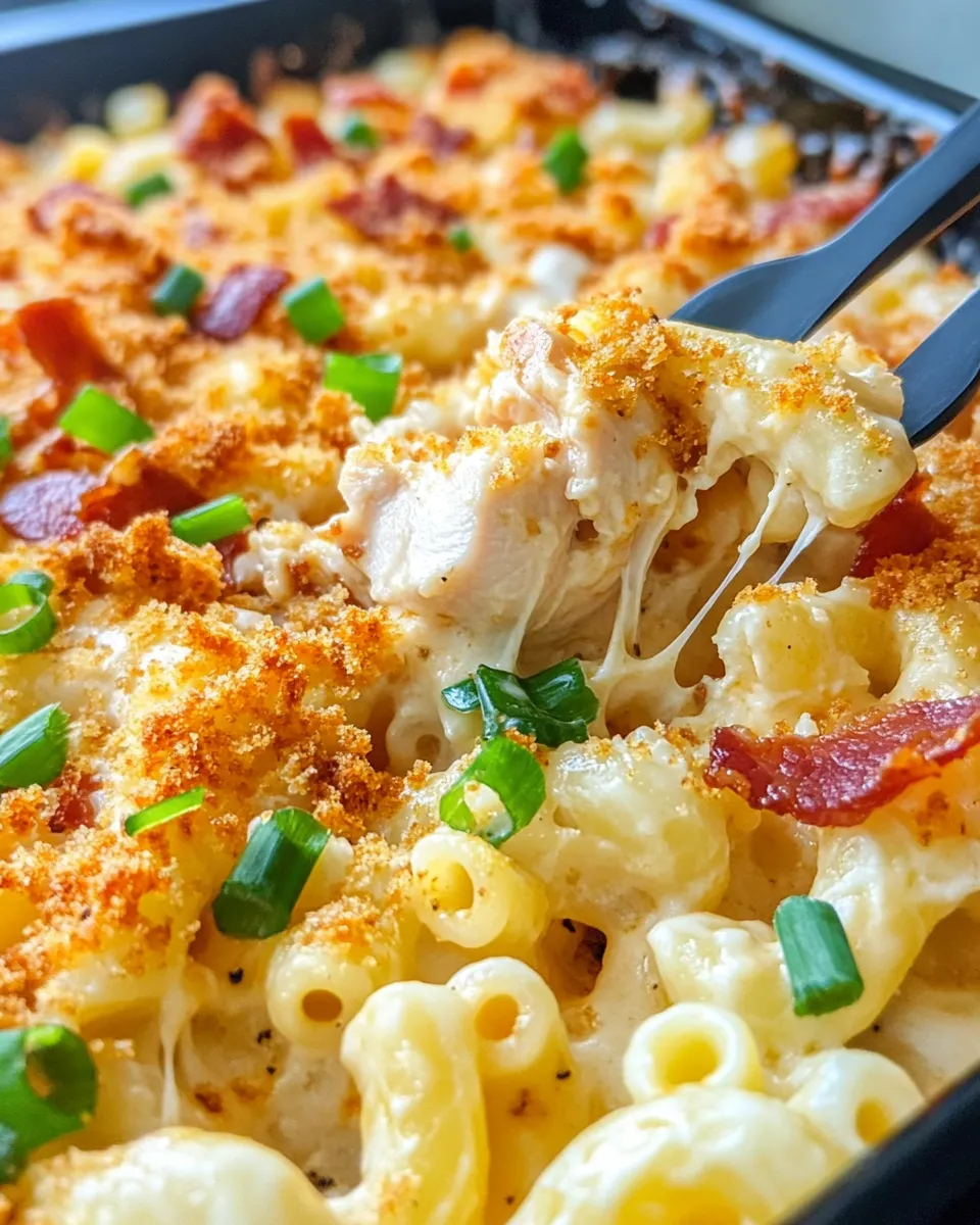 Delicious Spicy Nashville-Style Chicken Mac Bake food shot