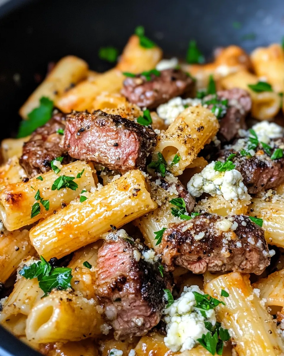 Classic Steak & Blue Cheese Rigatoni Bake recipe image