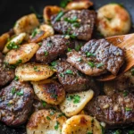 Homemade Steak & Caramelized Onion Pierogi Skillet photo
