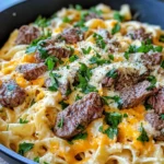 Homemade Steak & Cheddar Ranch Pasta Skillet photo