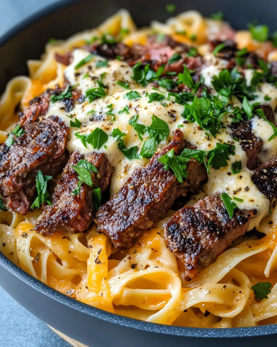 Classic Steak & Cheddar Ranch Pasta Skillet image
