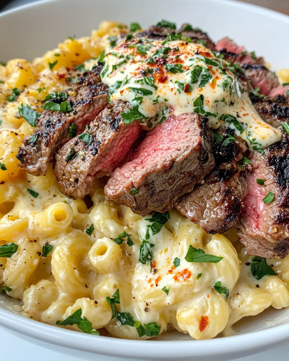 Classic Steak & Chimichurri Mac and Cheese dish photo