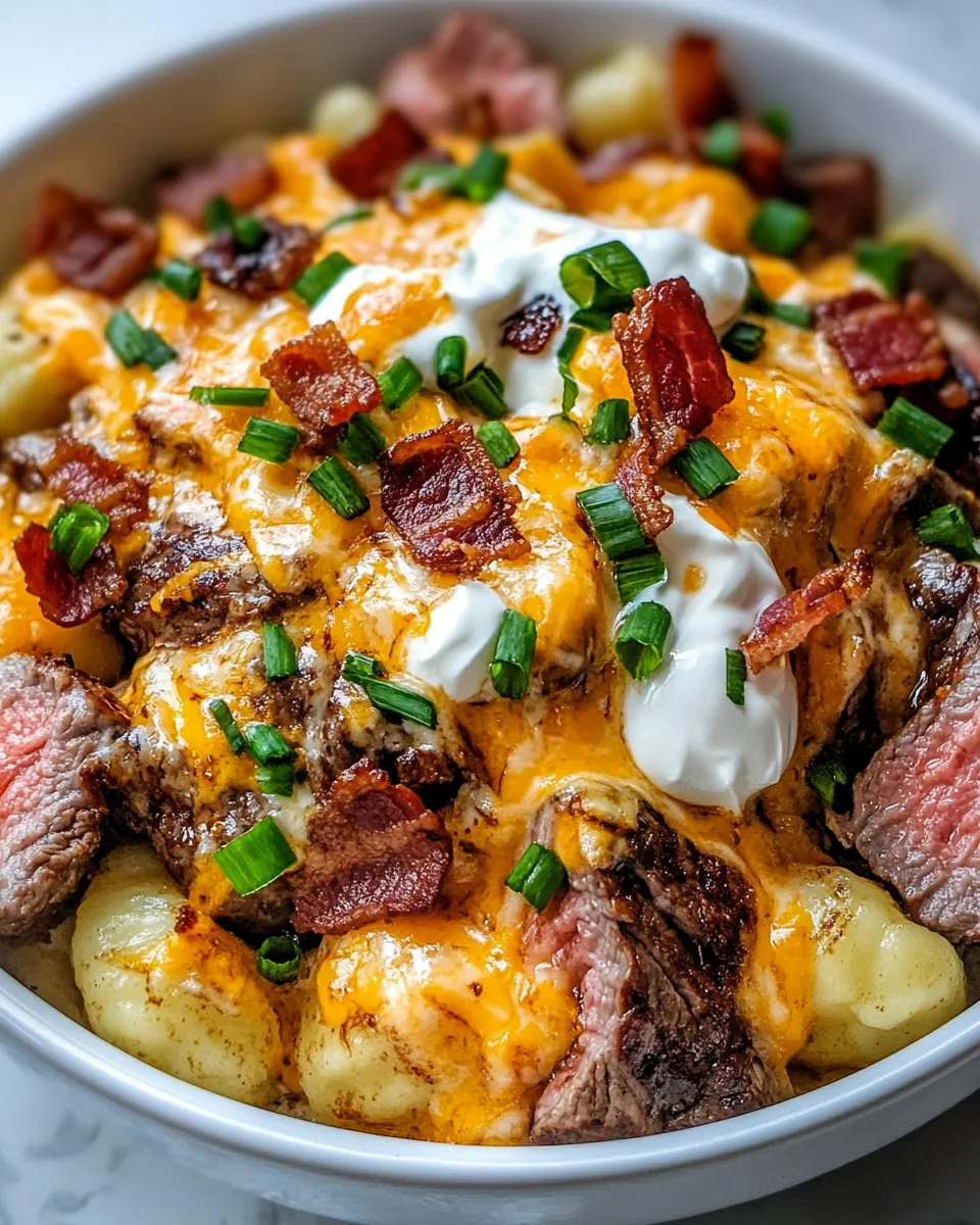 Classic Steak & Loaded Baked Potato Gnocchi dish photo