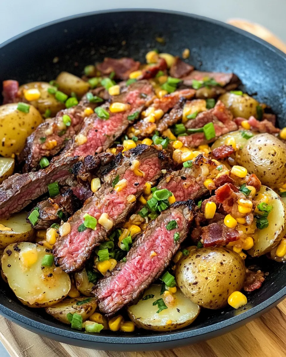 Delicious Steak & Loaded Ranch Potato Skillet dish photo