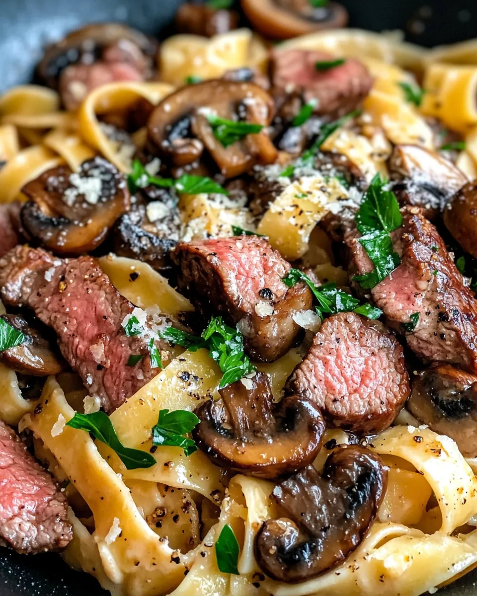 Delicious Steak & Mushroom Marsala Pasta image