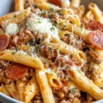 Homemade Steak & Pepperoni-Style (Beef) Pizza Pasta photo