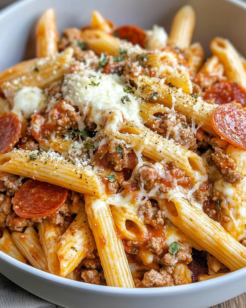 Homemade Steak & Pepperoni-Style (Beef) Pizza Pasta photo