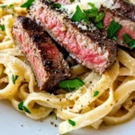 Homemade Steak & Roasted Garlic Parmesan Linguine photo