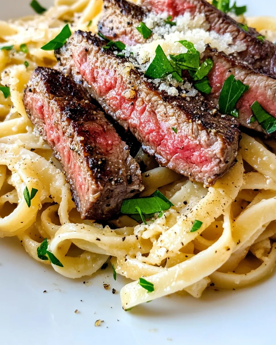 Homemade Steak & Roasted Garlic Parmesan Linguine photo