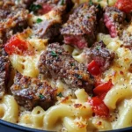 Homemade Steak & Roasted Red Pepper Gouda Mac recipe photo