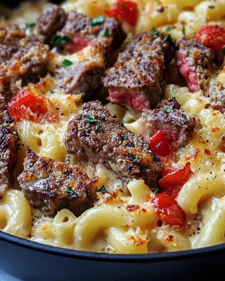 Homemade Steak & Roasted Red Pepper Gouda Mac recipe photo