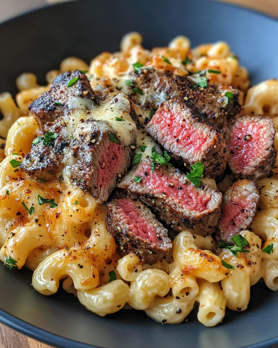 Classic Steak & Roasted Red Pepper Gouda Mac dish photo
