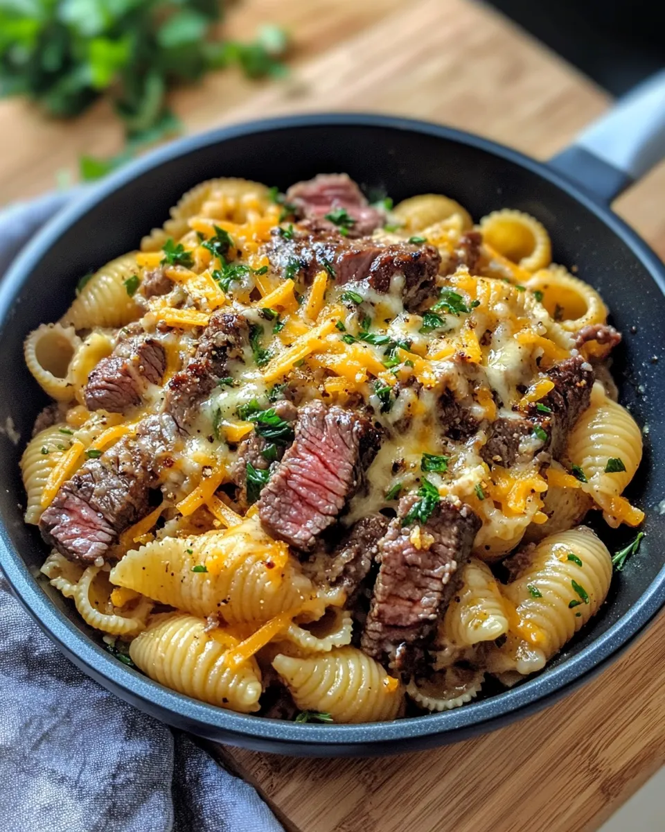 Homemade Steak & Sweet Onion Cheddar Shells image