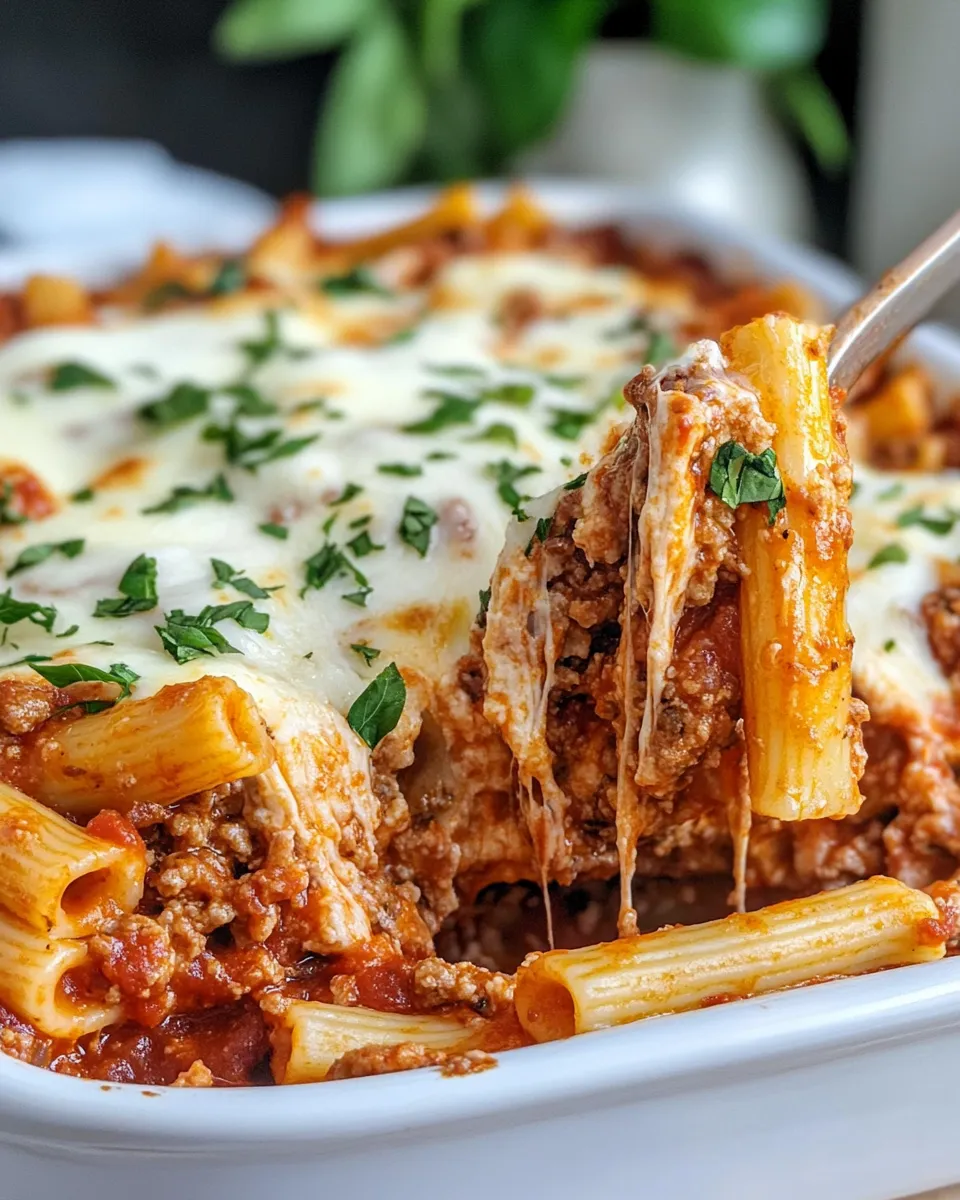 Homemade Steak & Three-Cheese Baked Ziti recipe photo