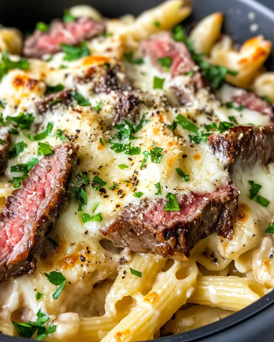 Classic Steak & Truffle Gouda Pasta Bake dish photo