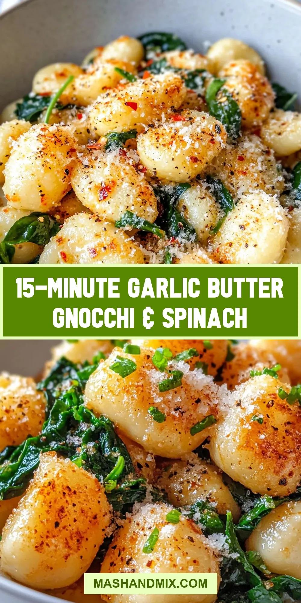 15-Minute Garlic Butter Gnocchi & Spinach Recipe