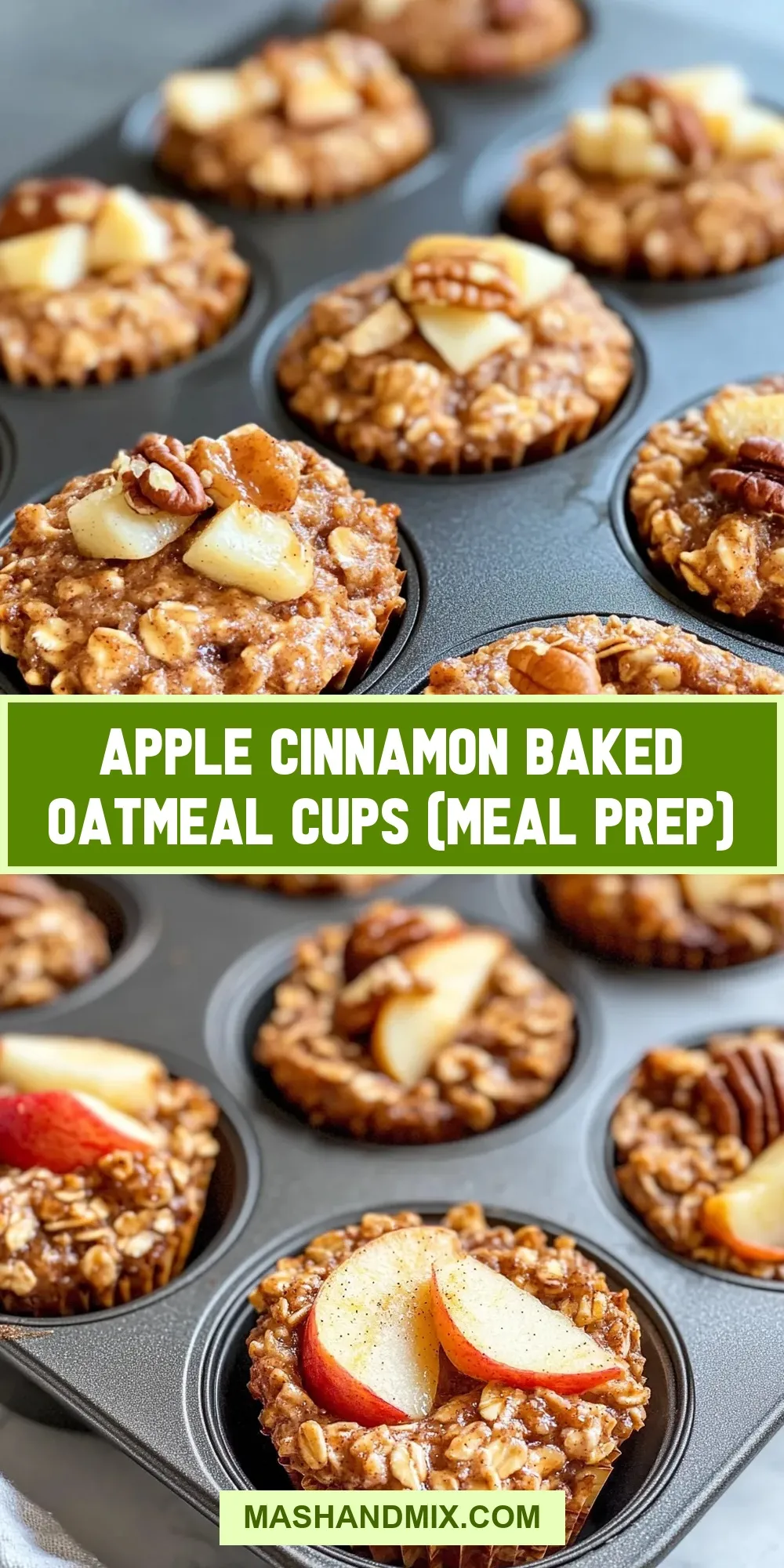 How To Make The Best Apple Cinnamon Baked Oatmeal Cups (Meal Prep)
