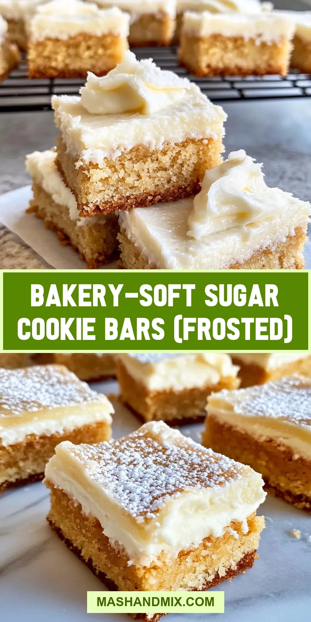 Bakery-Soft Sugar Cookie Bars (Frosted) Recipe