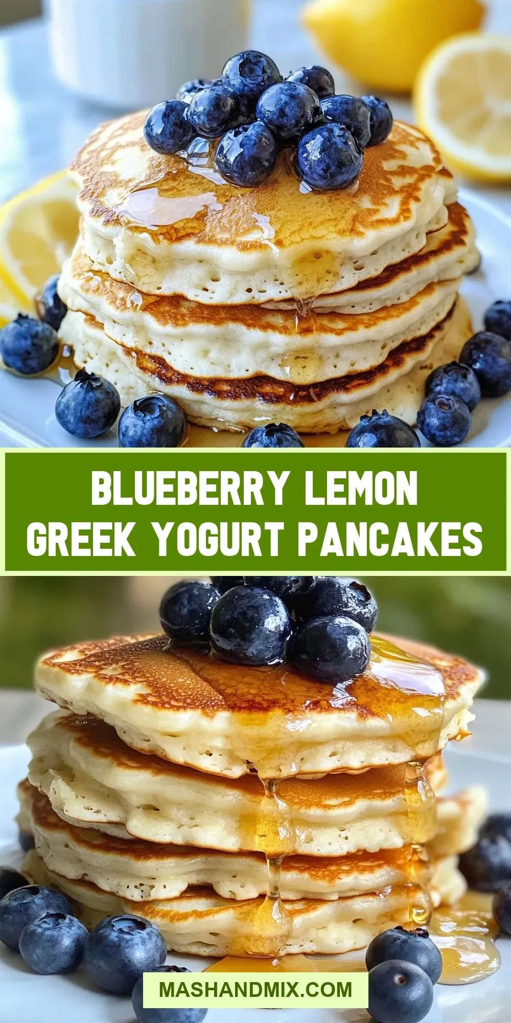 The Best Blueberry Lemon Greek Yogurt Pancakes Ever
