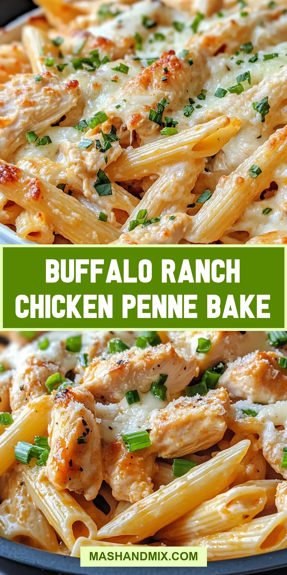 Easy Buffalo Ranch Chicken Penne Bake Recipe
