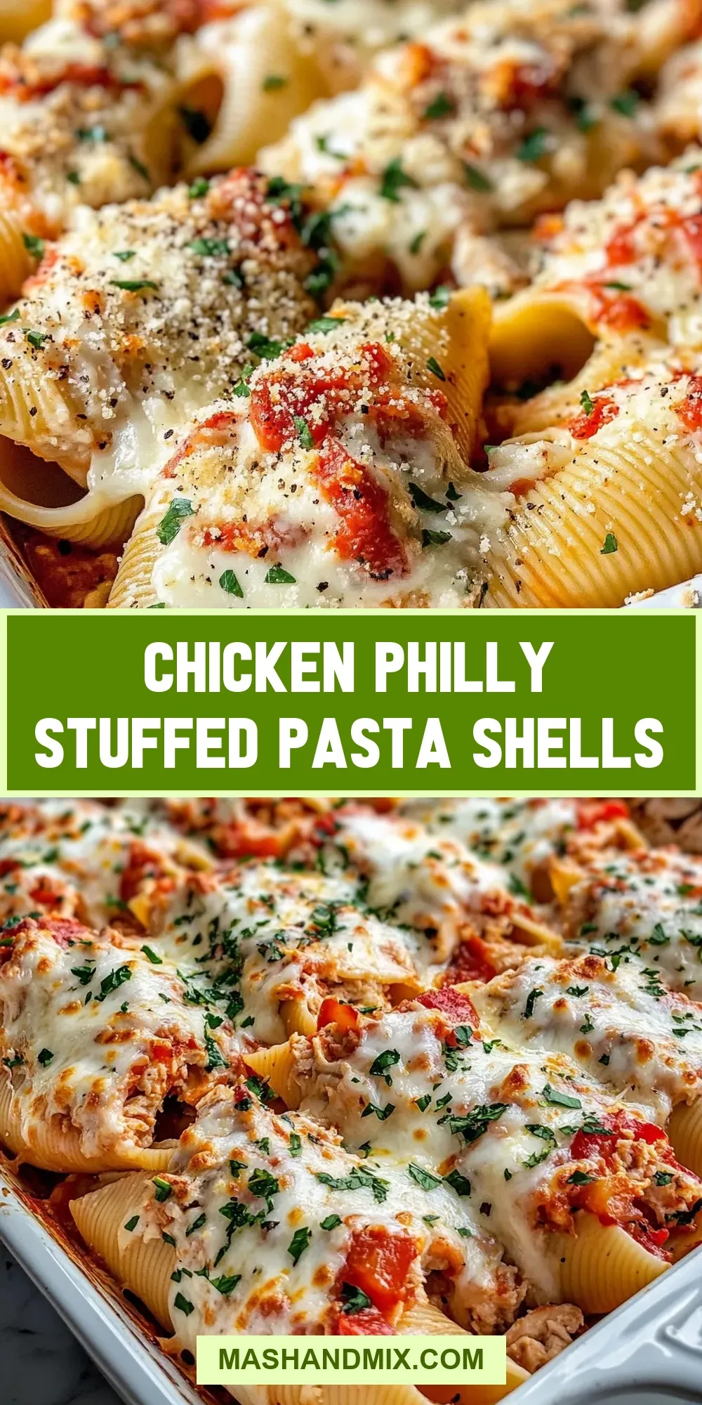 Easy Chicken Philly Stuffed Pasta Shells Recipe