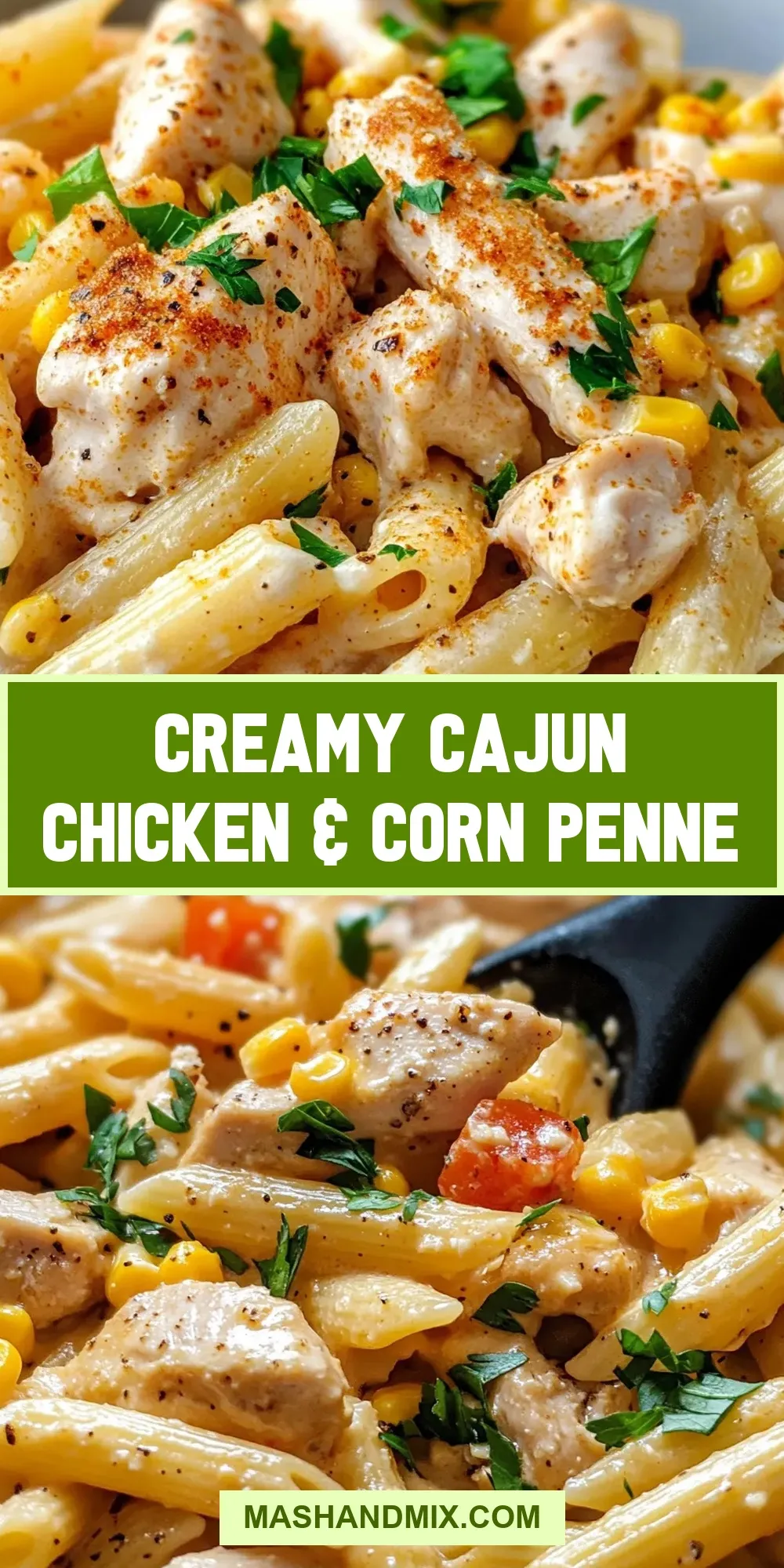 Easy Creamy Cajun Chicken & Corn Penne Recipe