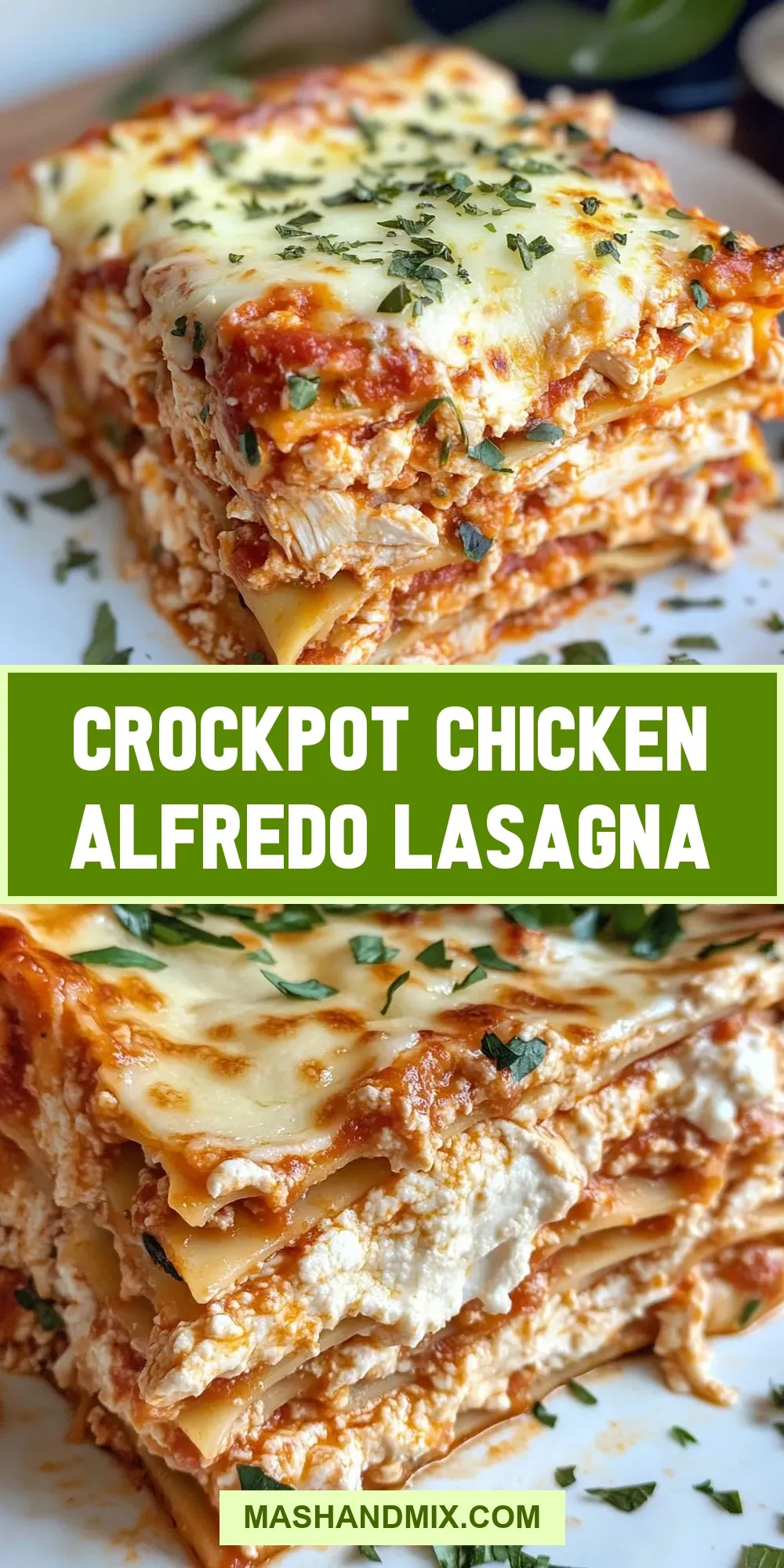 Crockpot Chicken Alfredo Lasagna (Homemade & Delicious)