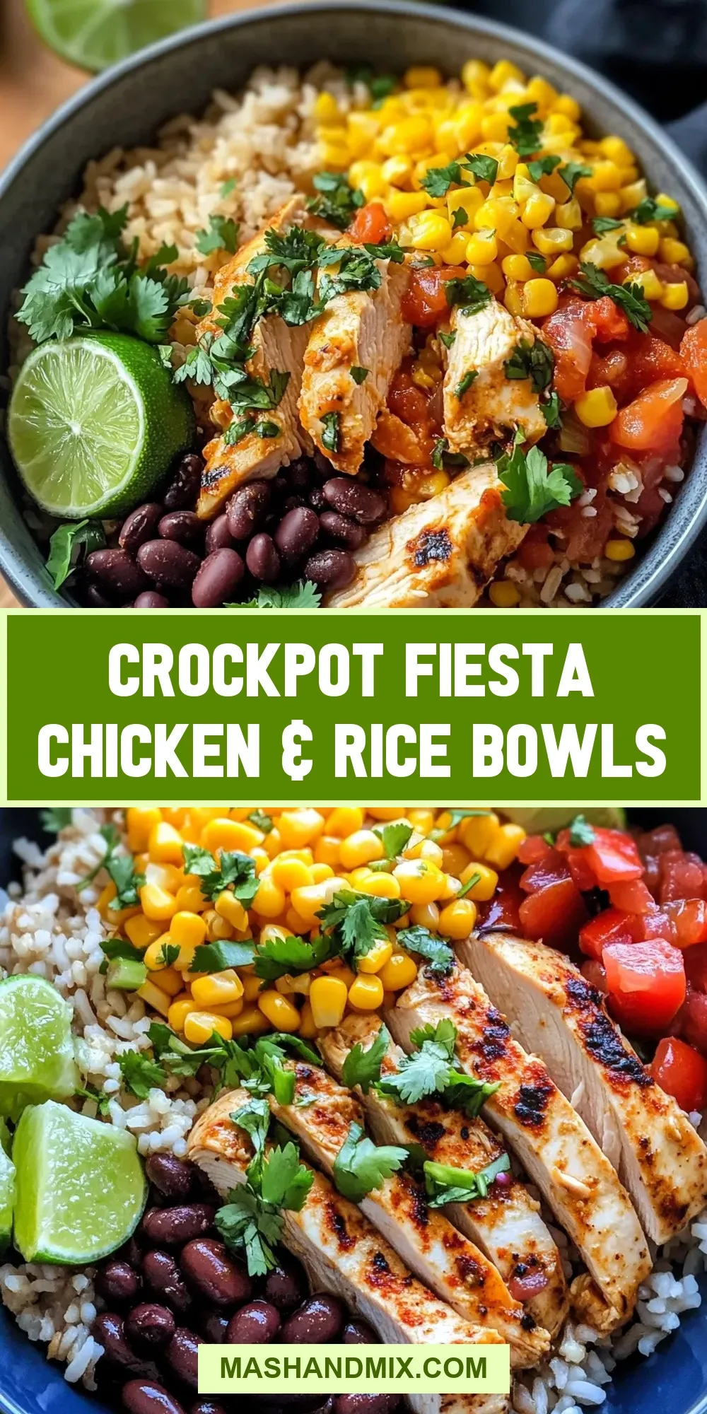 How To Make Quick Crockpot Fiesta Chicken & Rice Bowls