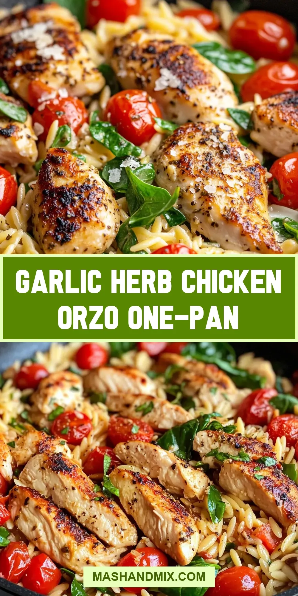 The Best Garlic Herb Chicken Orzo One-Pan Ever