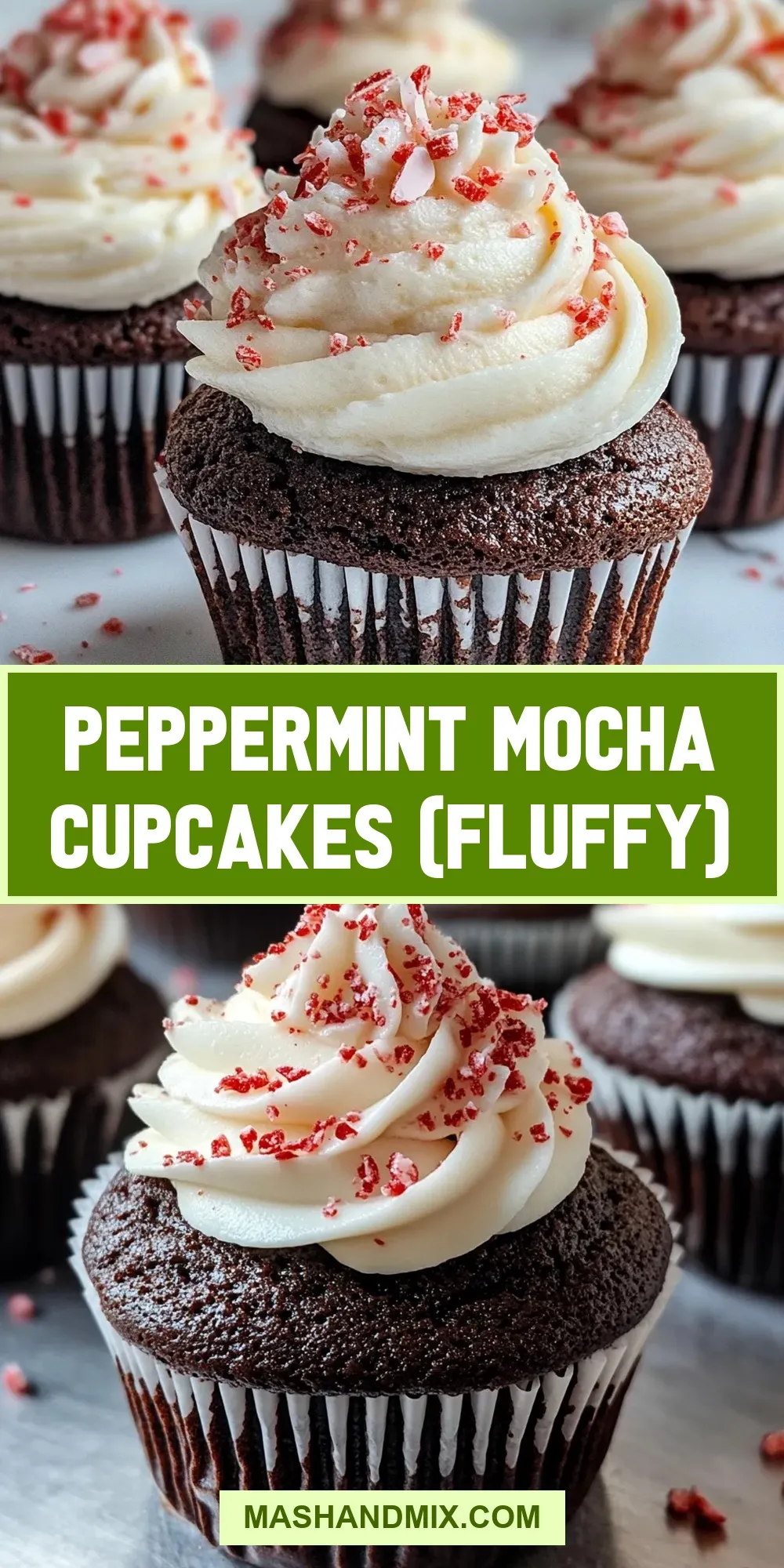 Healthy Peppermint Mocha Cupcakes (Fluffy)