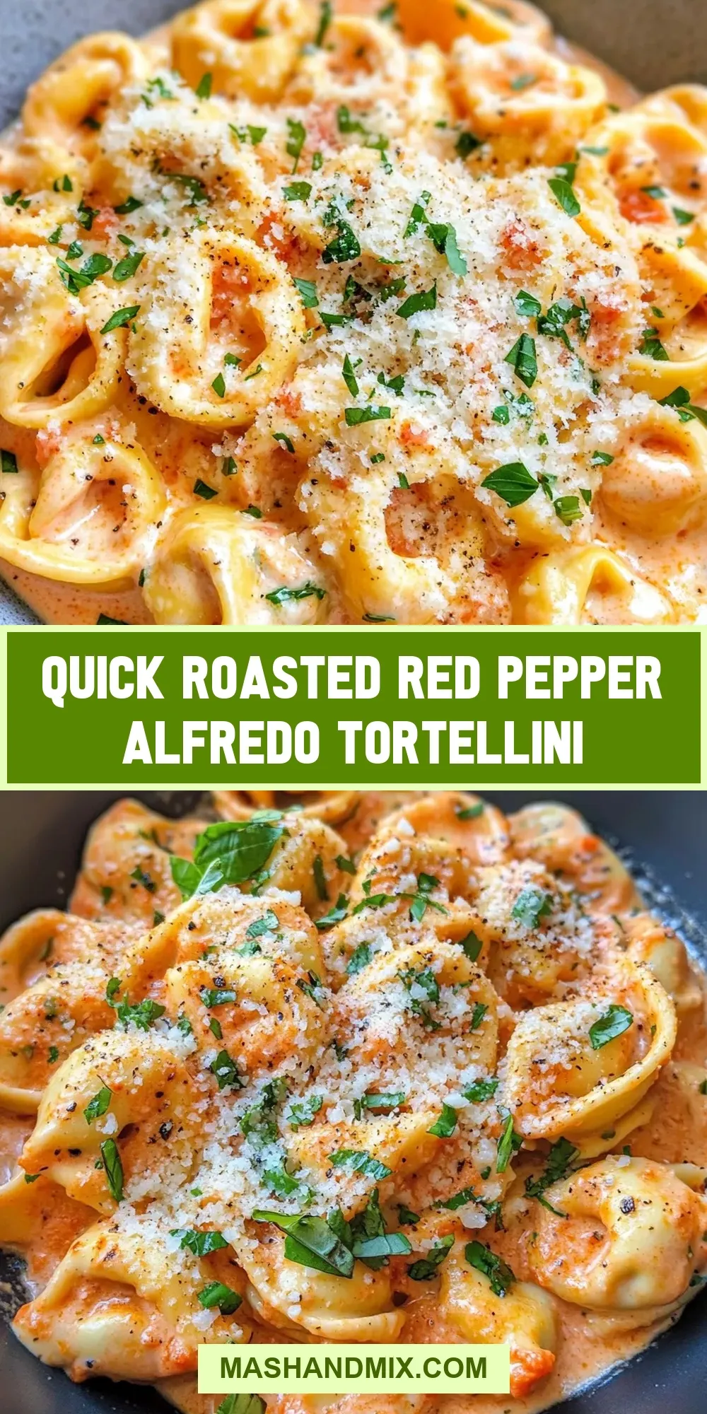 How To Make Homemade Quick Roasted Red Pepper Alfredo Tortellini