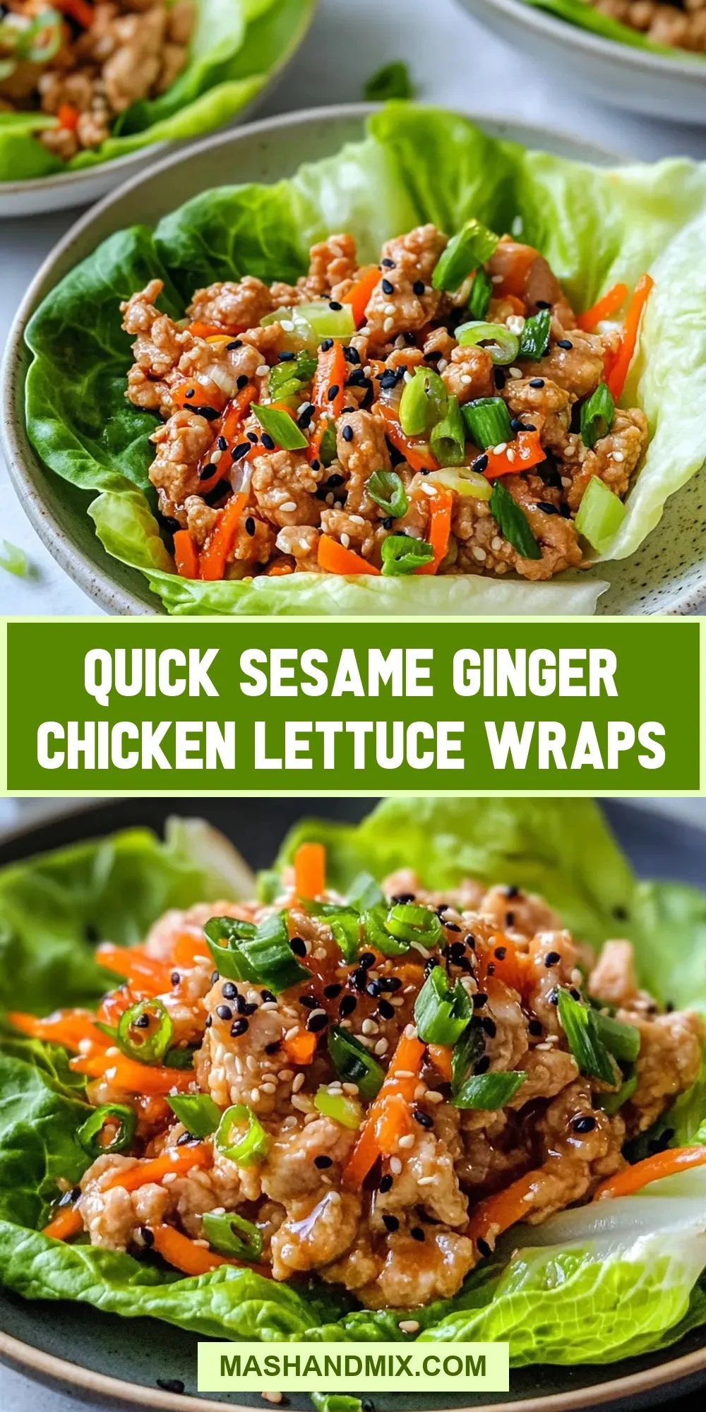 Quick Sesame Ginger Chicken Lettuce Wraps (Quick & Delicious)