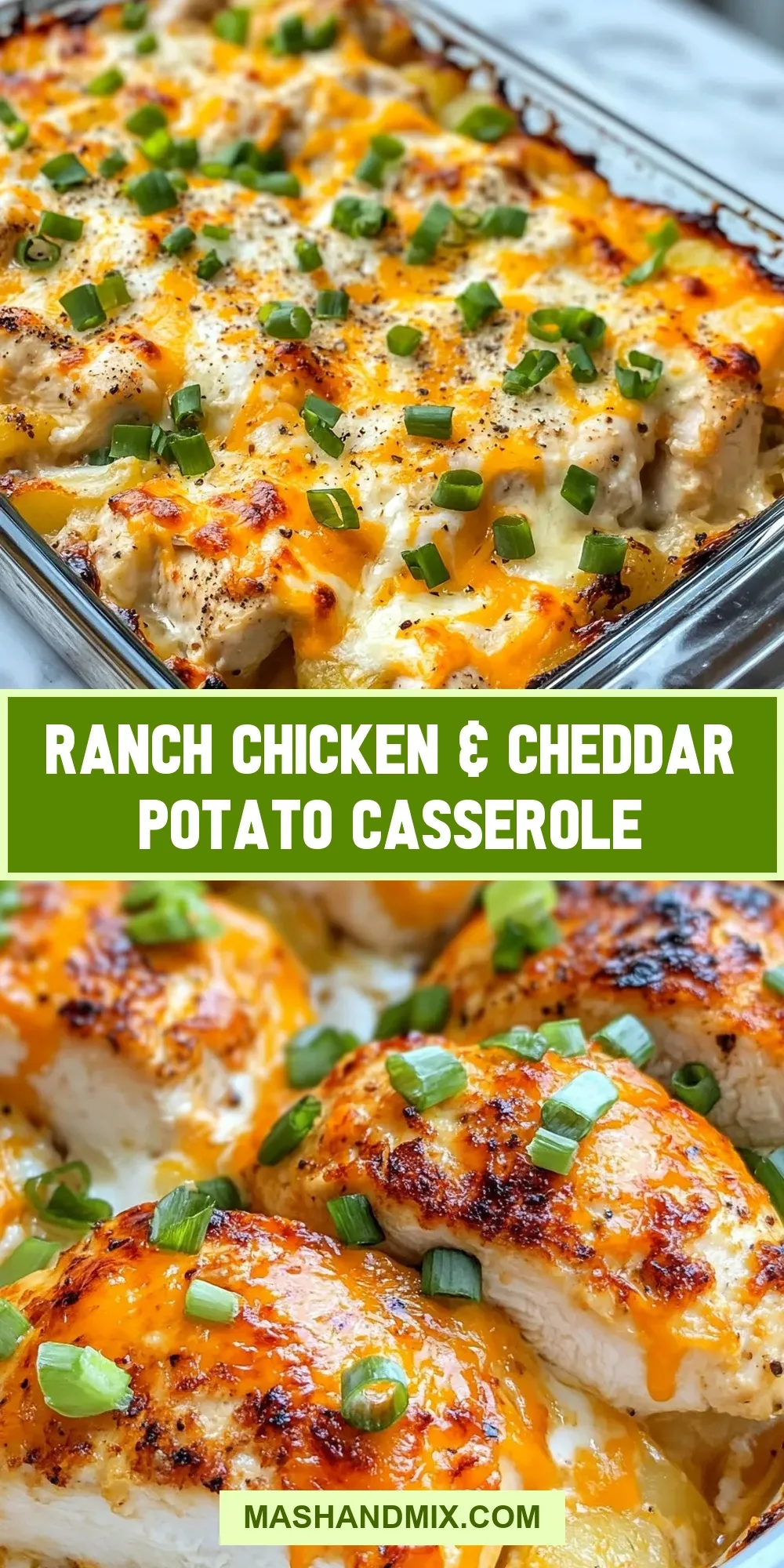 Perfect Ranch Chicken & Cheddar Potato Casserole