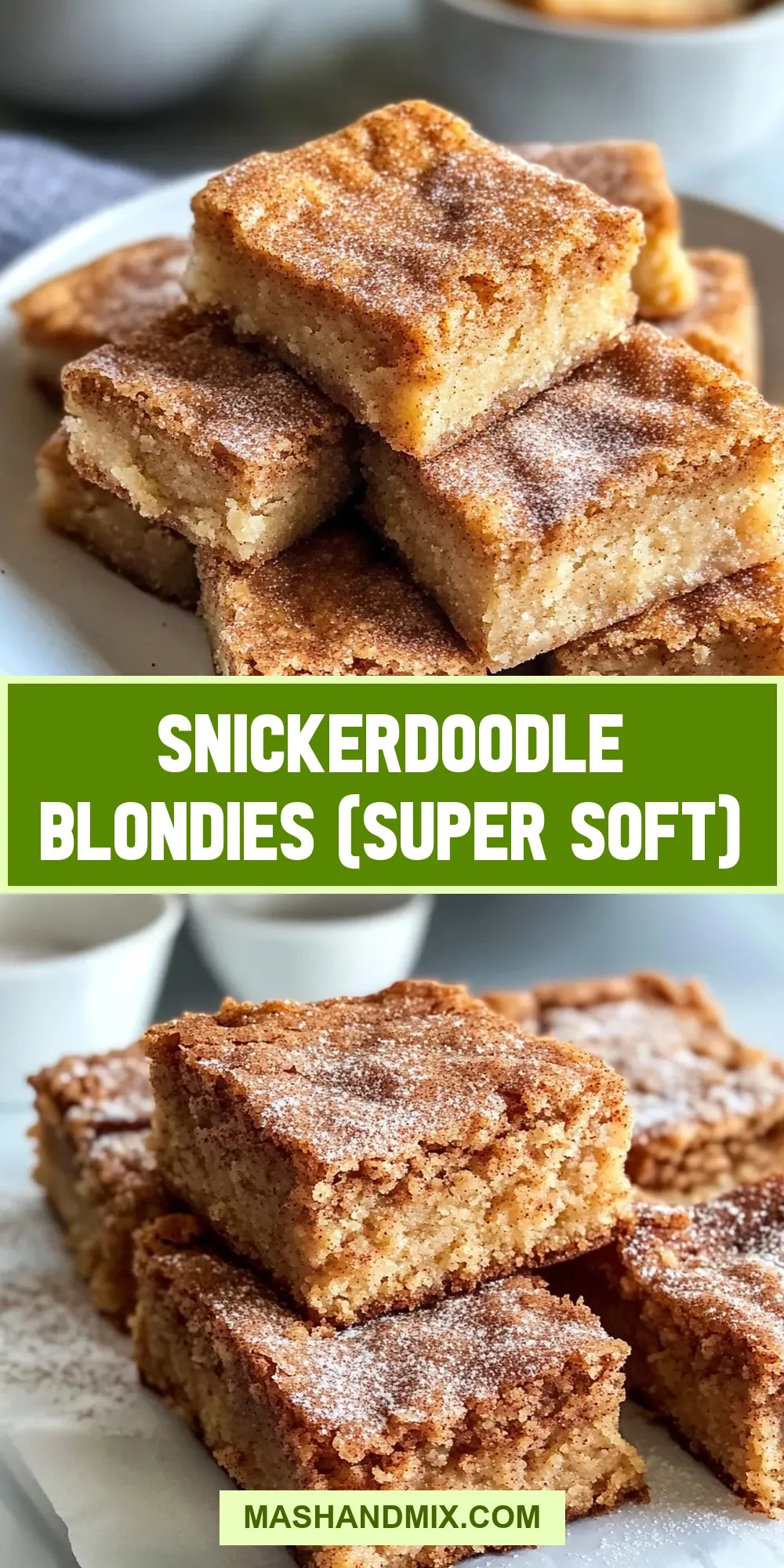 Snickerdoodle Blondies (Super Soft) (Fresh & Delicious)