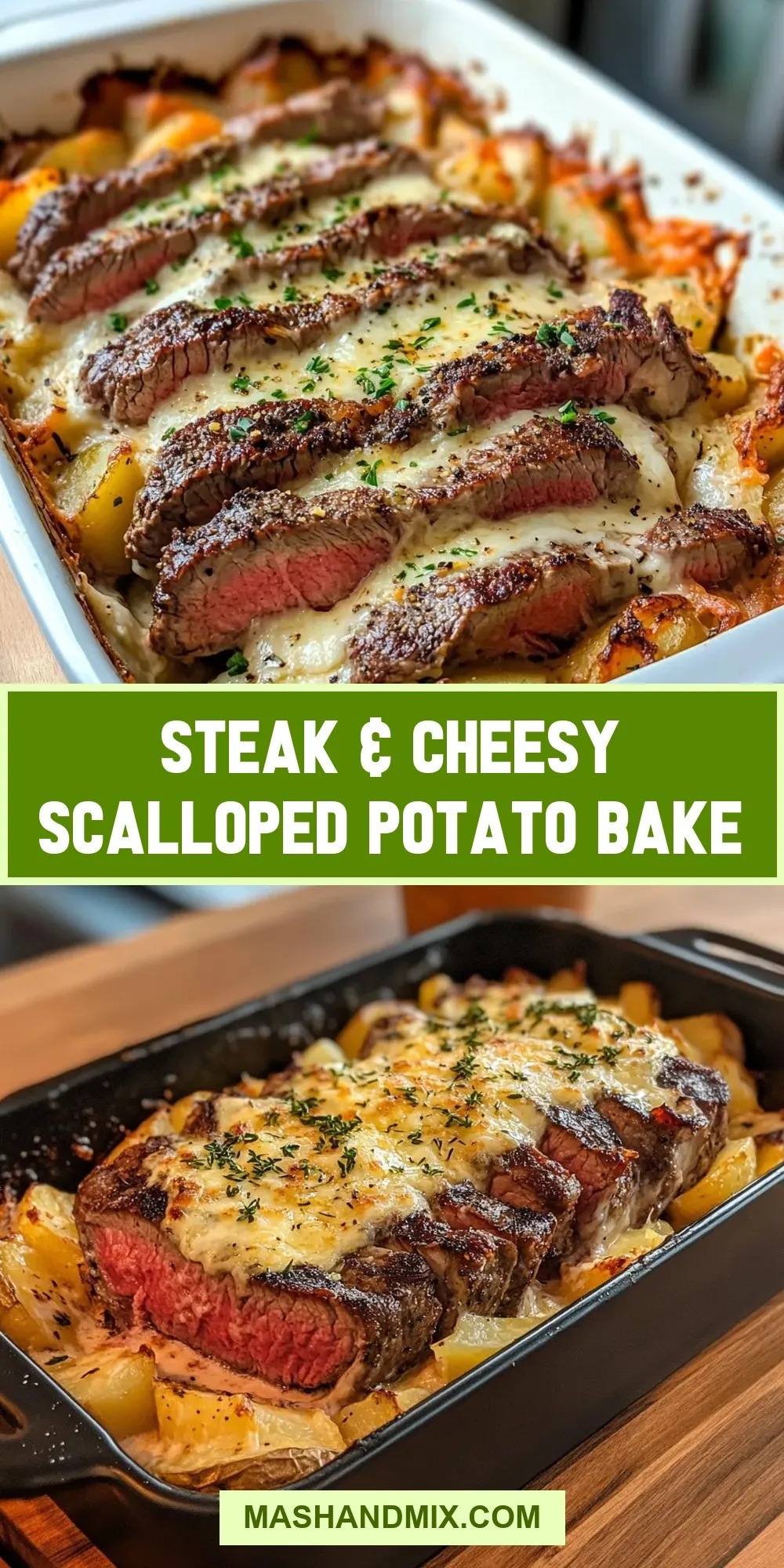 Steak & Cheesy Scalloped Potato Bake (Fresh & Delicious)