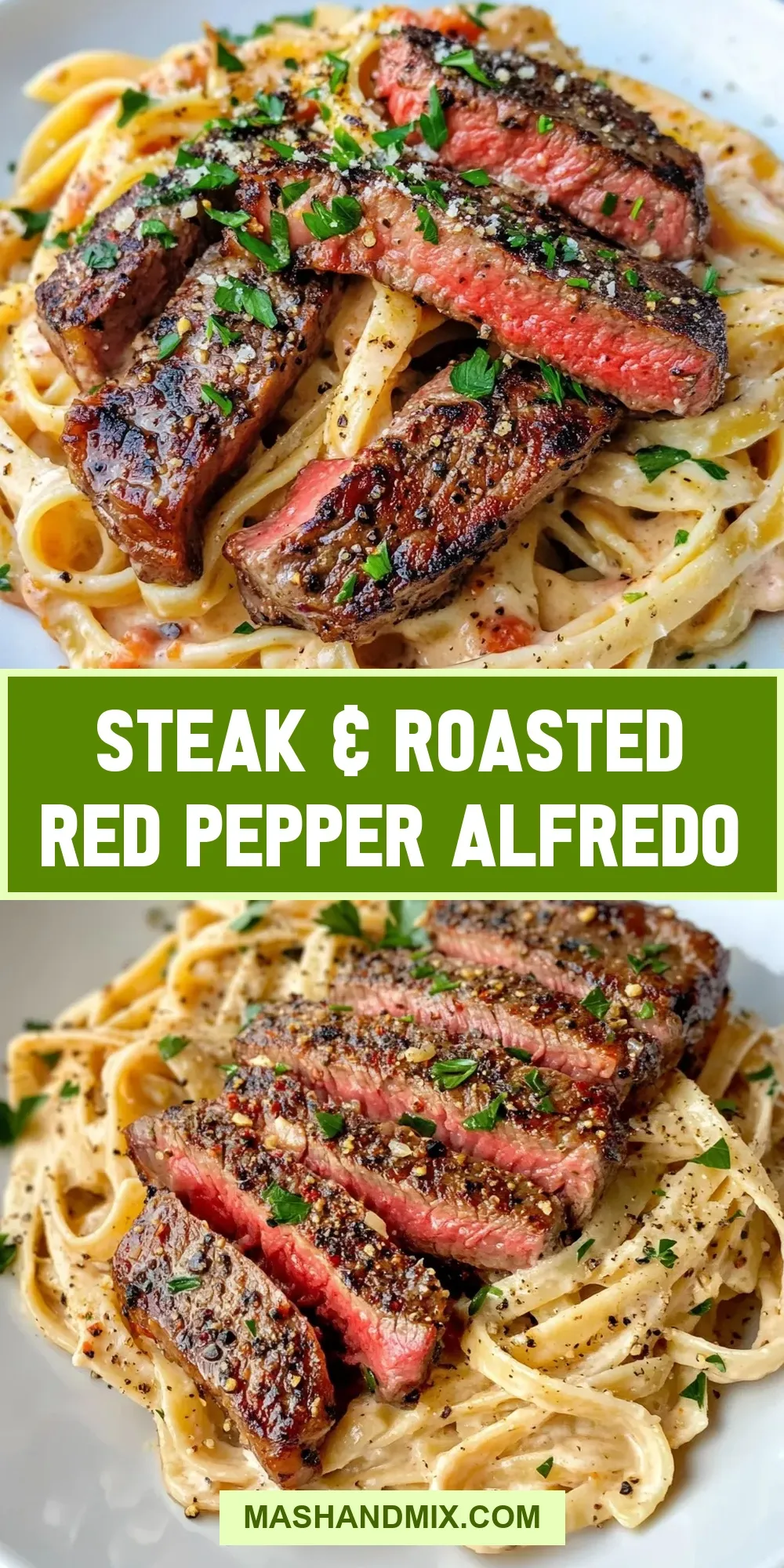 How To Make Homemade Steak & Roasted Red Pepper Alfredo