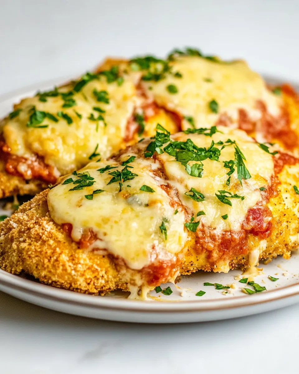 Delicious Air Fryer Chicken Parmesan plate image