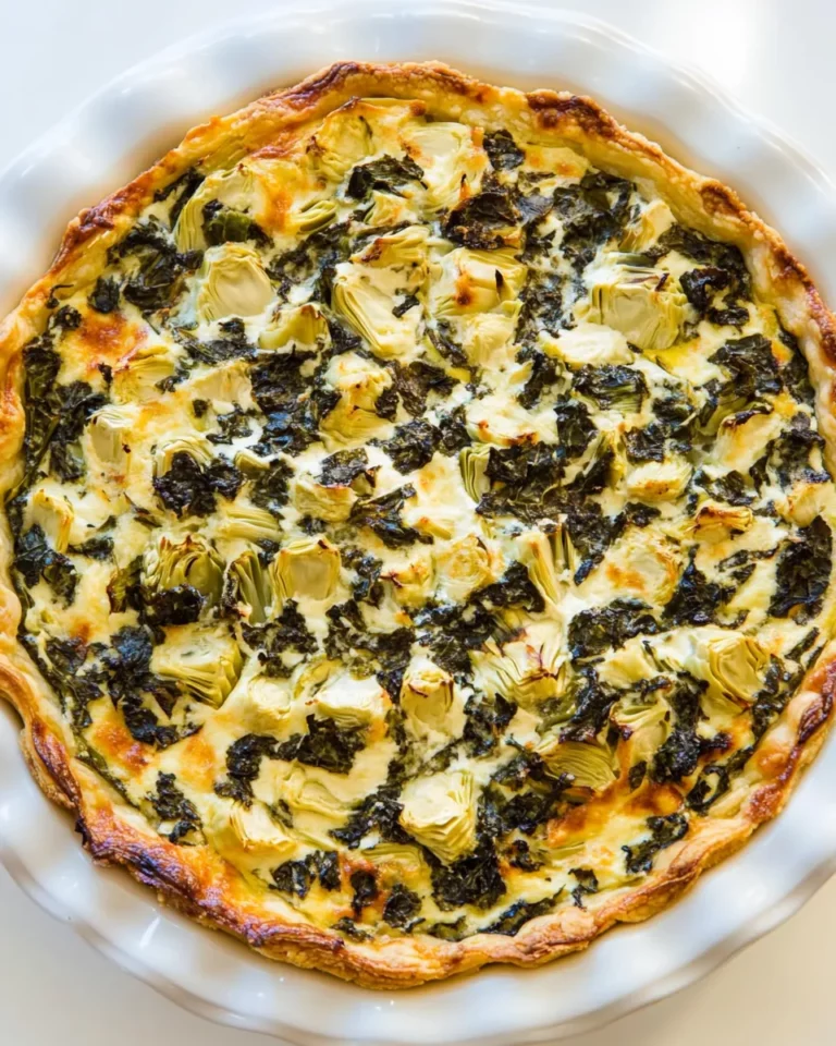 Homemade Artichoke, Kale, and Ricotta Pie recipe photo