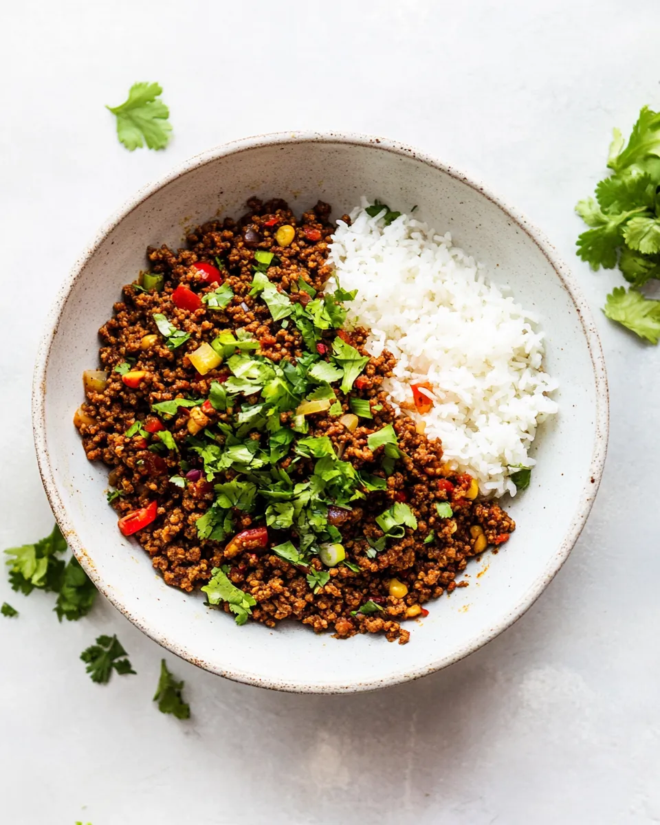 Delicious Asian Ground Beef plate image