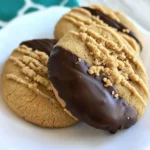 Homemade Chocolate Dipped Peanut Butter Cookies photo
