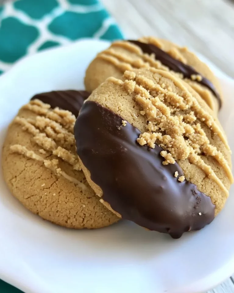 Homemade Chocolate Dipped Peanut Butter Cookies photo