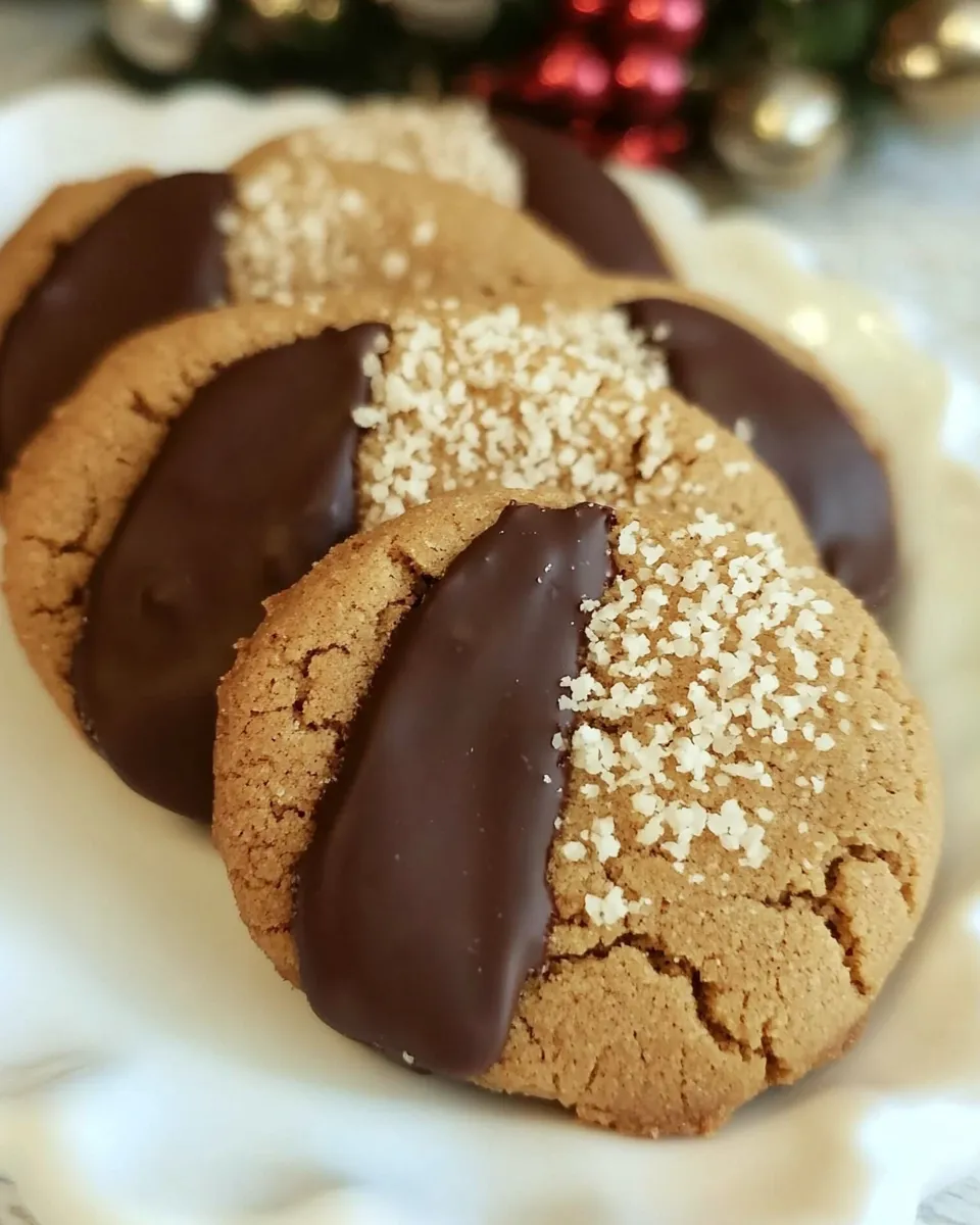 Classic Chocolate Dipped Peanut Butter Cookies image