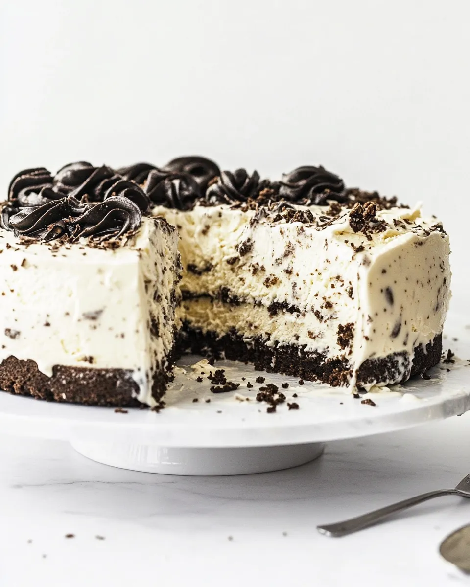 Homemade Cookies and Cream Ice Cream Cake photo