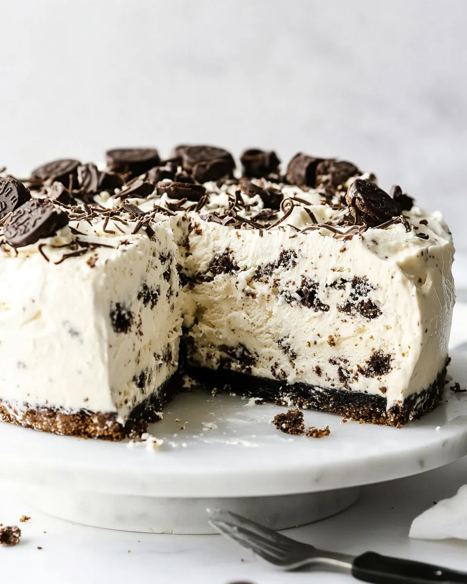 Delicious Cookies and Cream Ice Cream Cake shot
